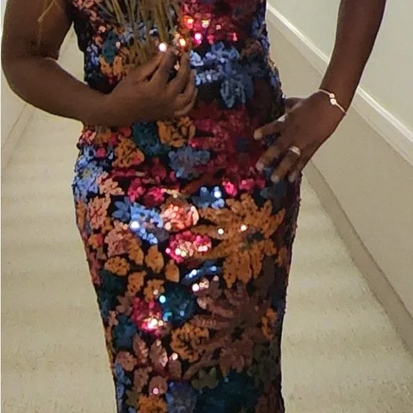 Dress the Population Multicolor Sequin Midi Dress - Picture 5 of 5